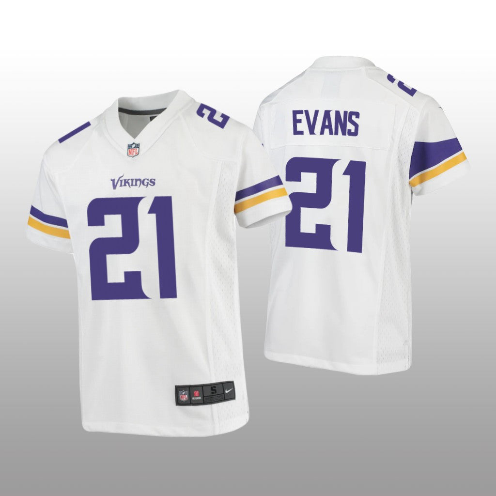 Minnesota Vikings Akayleb Evans White Jersey Game Youth
