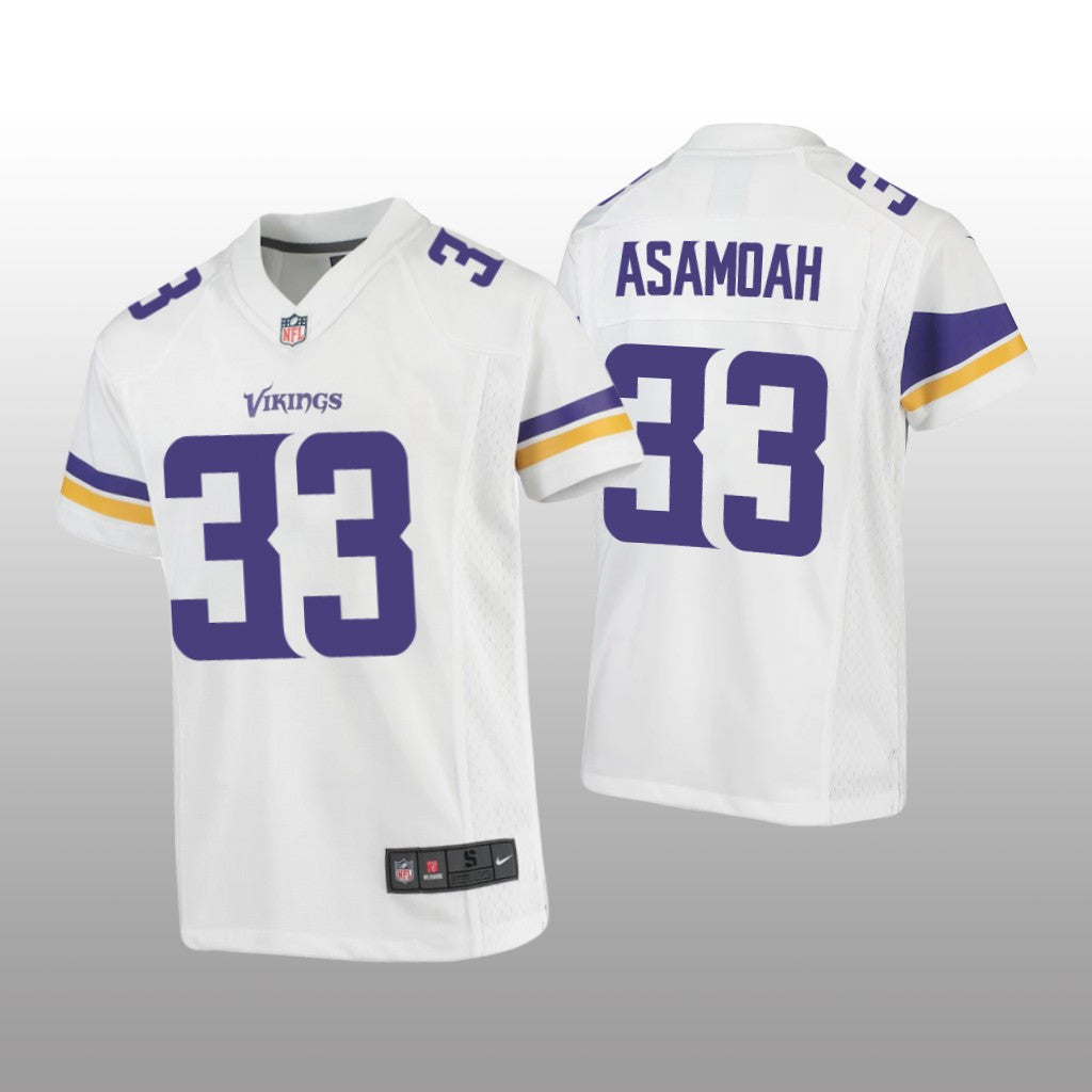 Minnesota Vikings Brian Asamoah White Jersey Game Youth