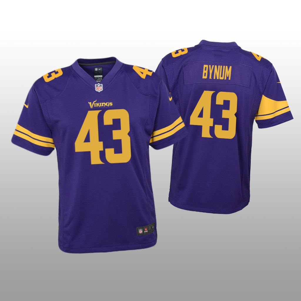 Minnesota Vikings Camryn Bynum Purple Jersey Color Rush Game Youth