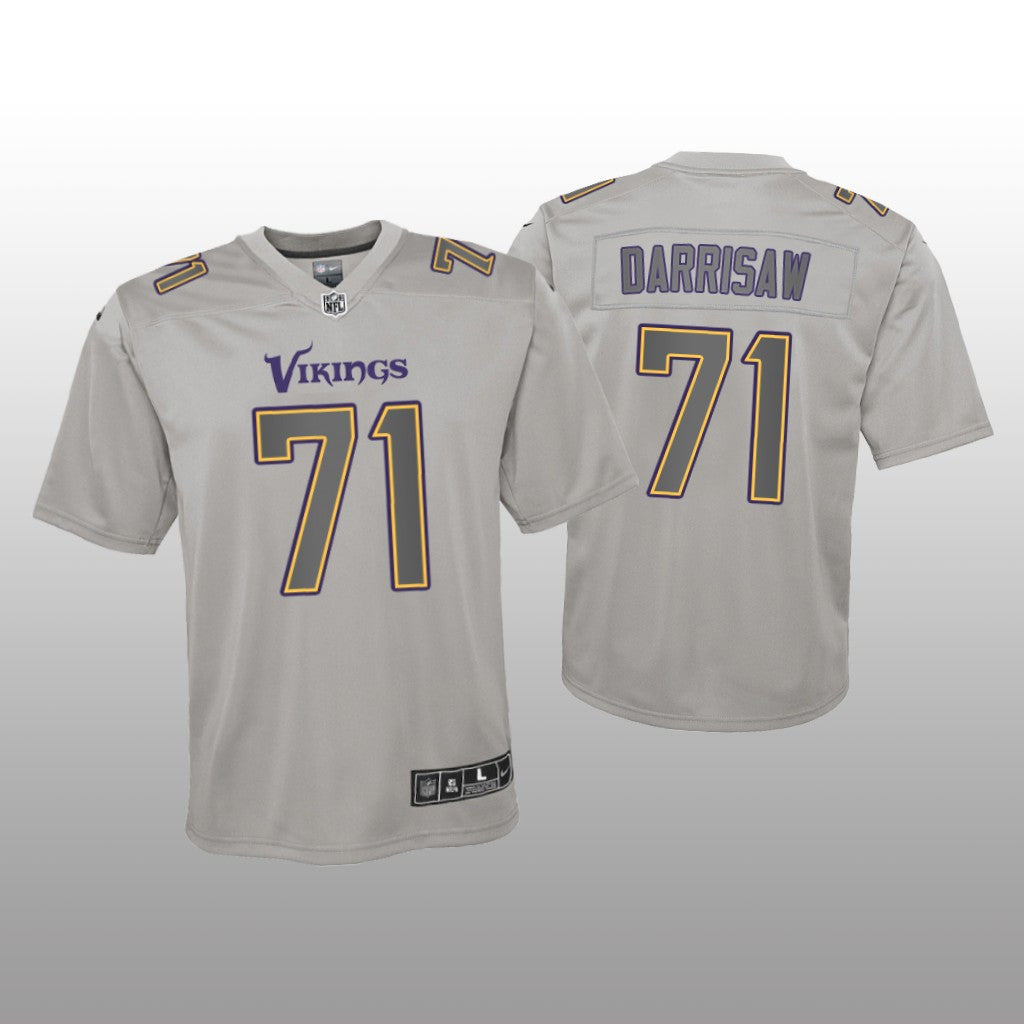 Minnesota Vikings Christian Darrisaw Gray Jersey Atmosphere Fashion Game Youth