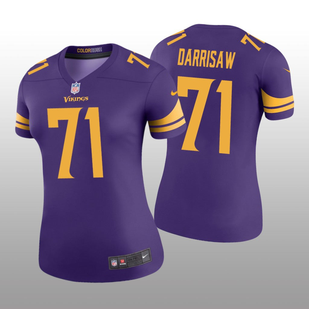Minnesota Vikings Christian Darrisaw Purple Jersey Color Rush Legend Women's