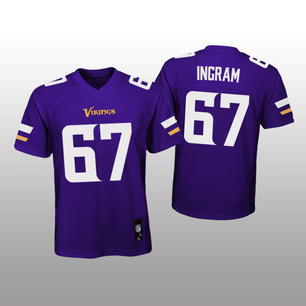 Minnesota Vikings Ed Ingram Purple Jersey Game Youth