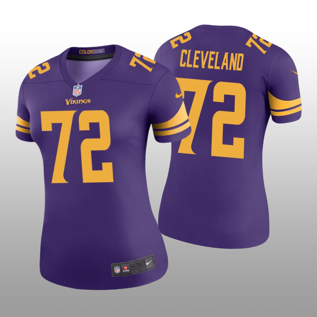 Minnesota Vikings Ezra Cleveland Purple Jersey Color Rush Legend Women's