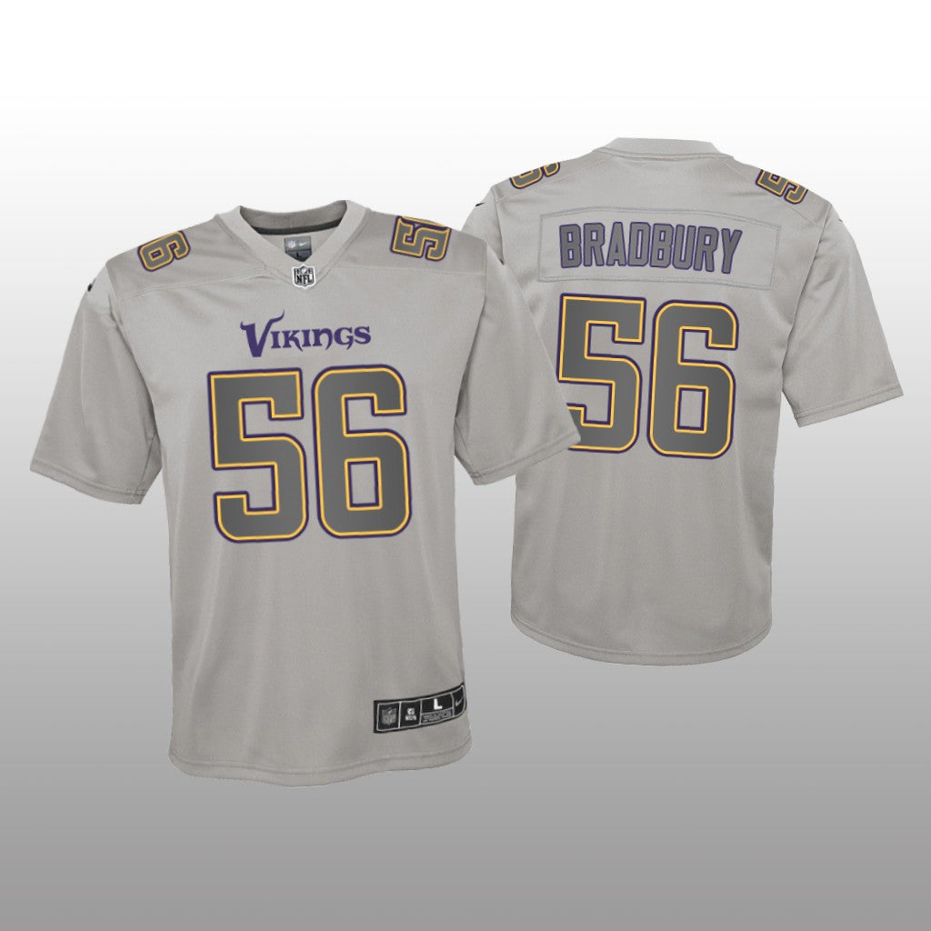 Minnesota Vikings Garrett Bradbury Gray Jersey Atmosphere Fashion Game Youth