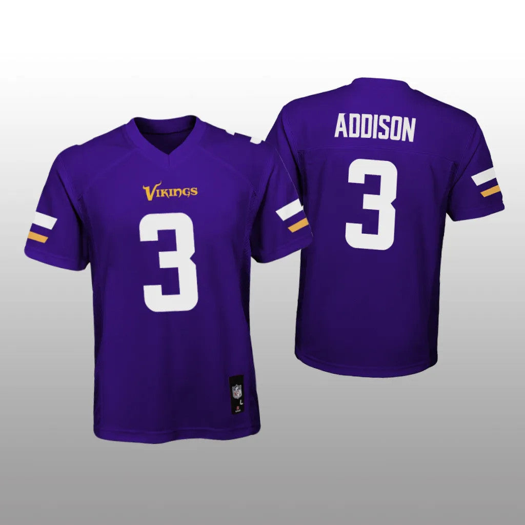 Minnesota Vikings Jordan Addison Purple Jersey Game Youth