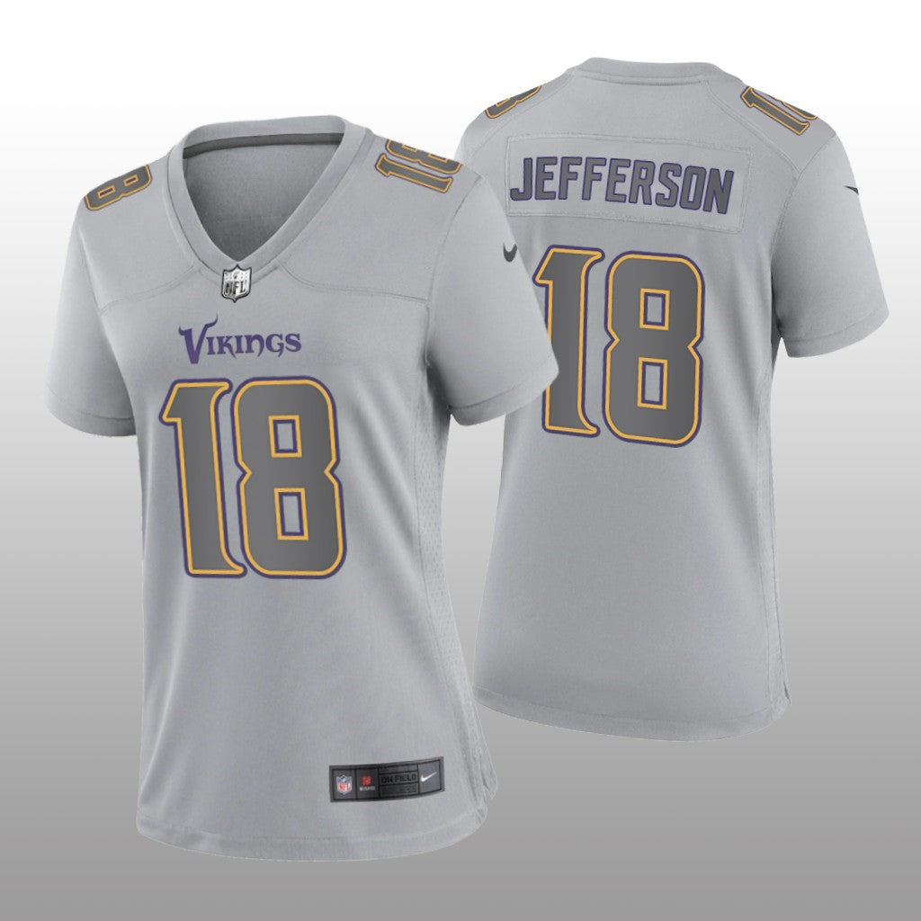 Minnesota Vikings Justin Jefferson Gray Jersey Atmosphere Fashion Game Women's