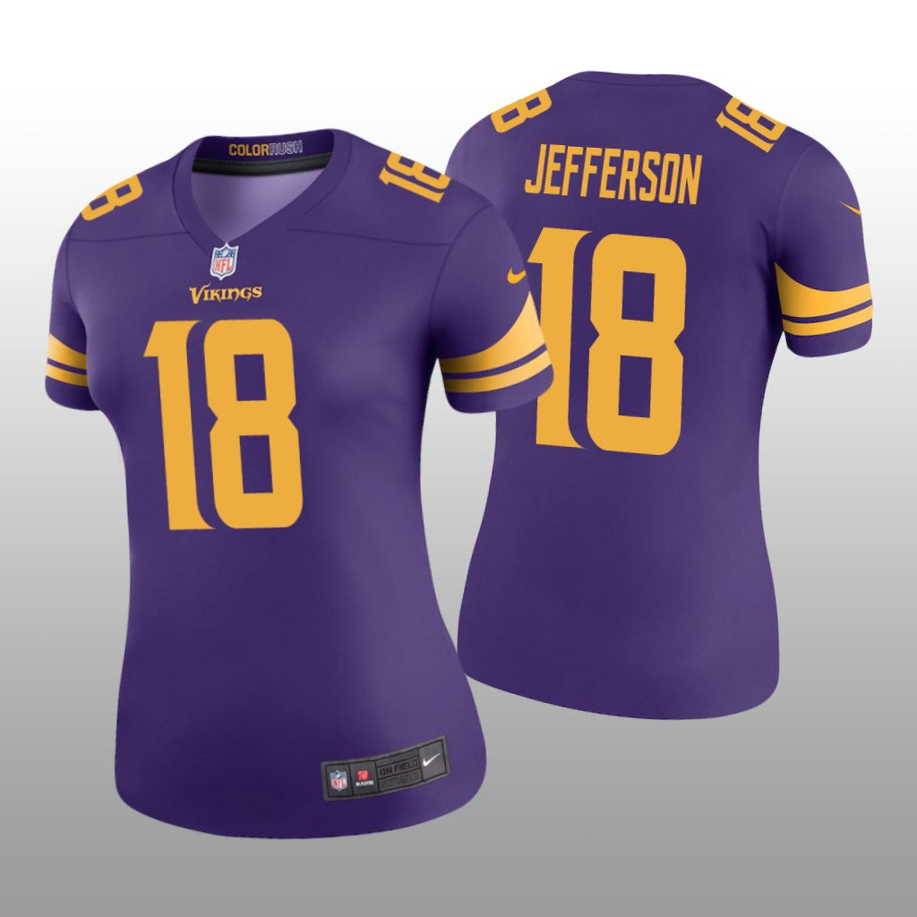 Minnesota Vikings Justin Jefferson Purple Jersey Color Rush Legend Women's
