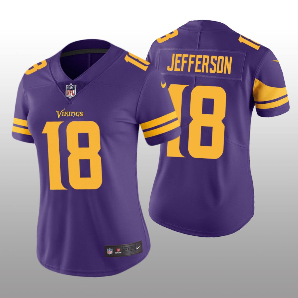 Minnesota Vikings Justin Jefferson Purple Jersey Color Rush Limited Women's