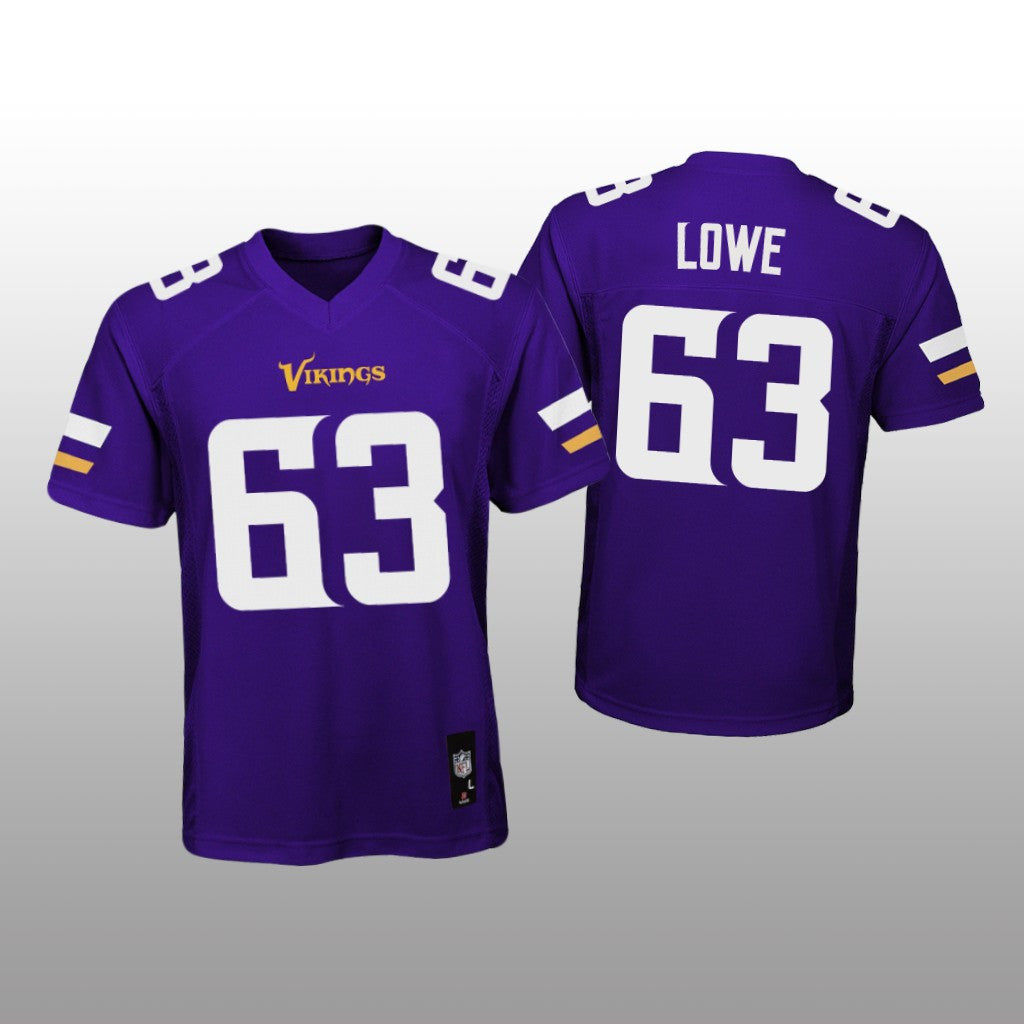 Minnesota Vikings Vederian Lowe Purple Jersey Game Youth