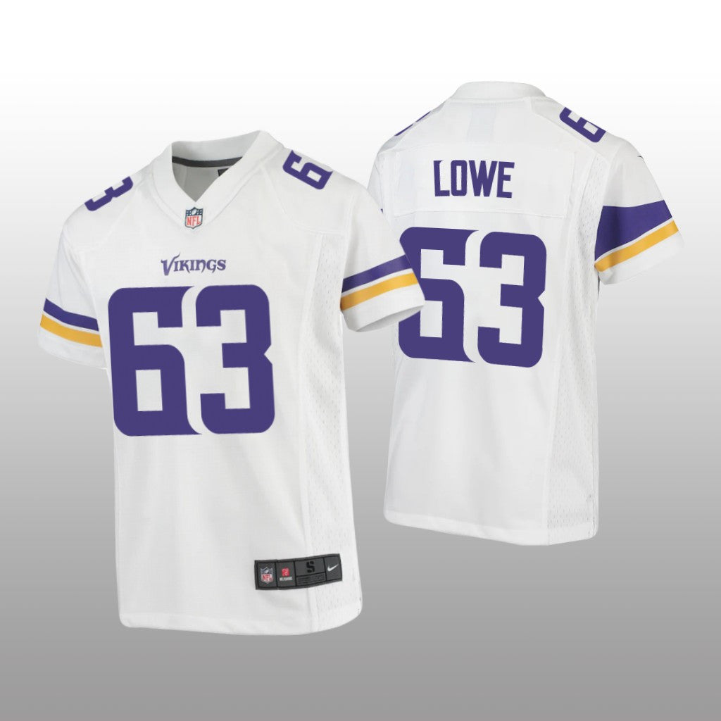 Minnesota Vikings Vederian Lowe White Jersey Game Youth