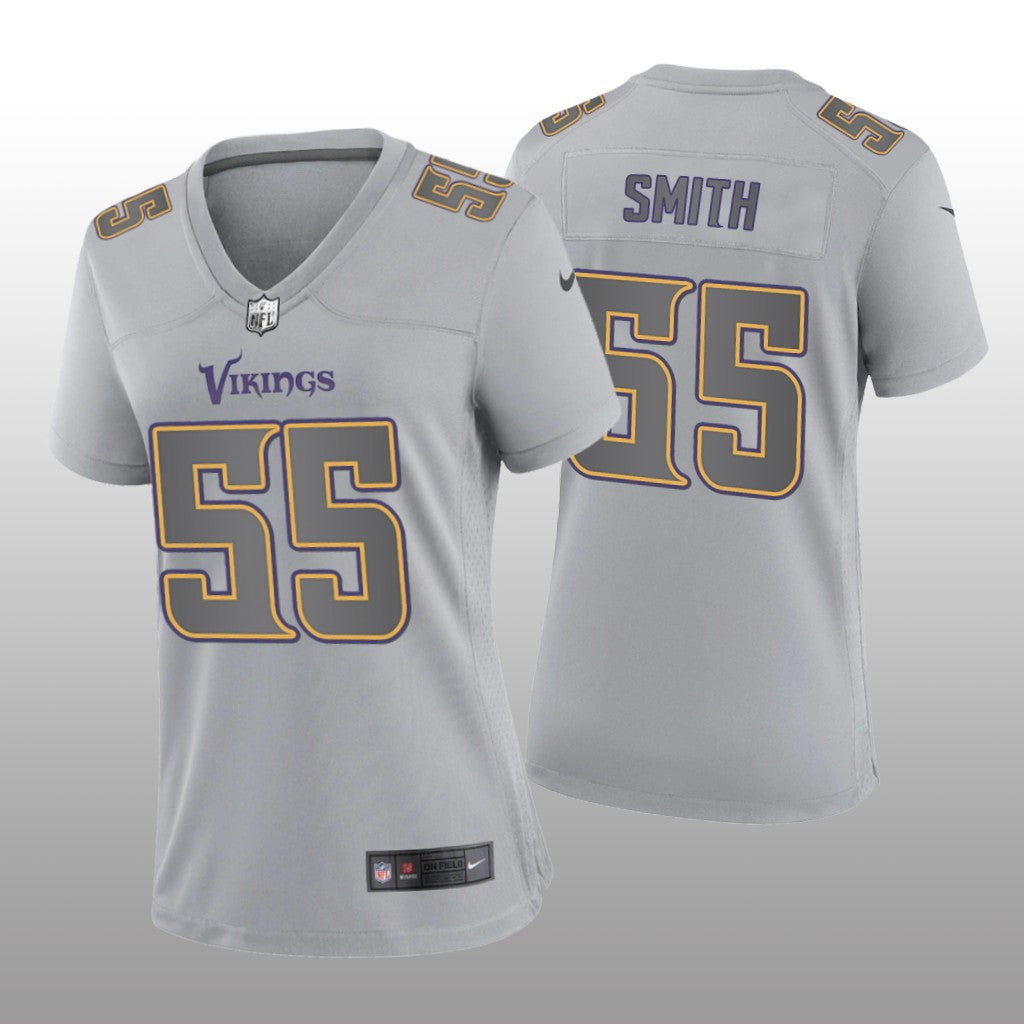 Minnesota Vikings Za&'Darius Smith Gray Jersey Atmosphere Fashion Game Women's