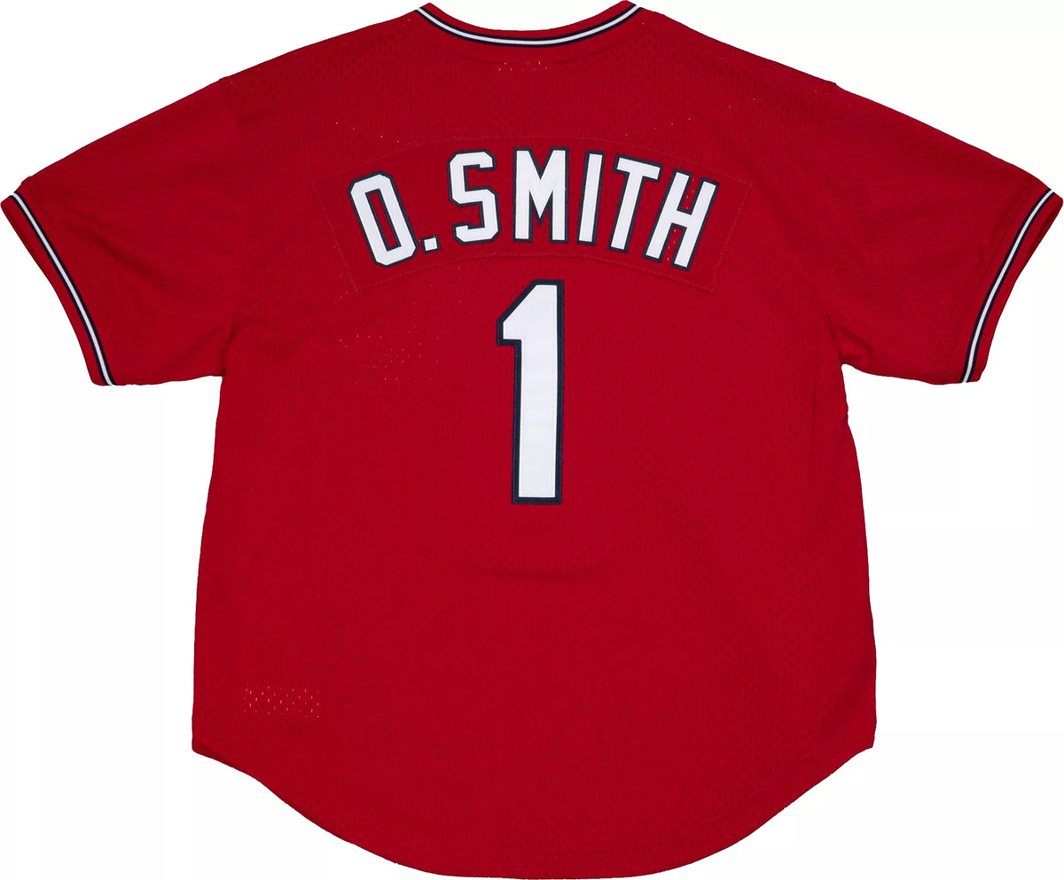 Mitchell & Ness Men's Ozzie Smith #1 Red Cooperstown Alternate Mesh Batting Practice Jersey