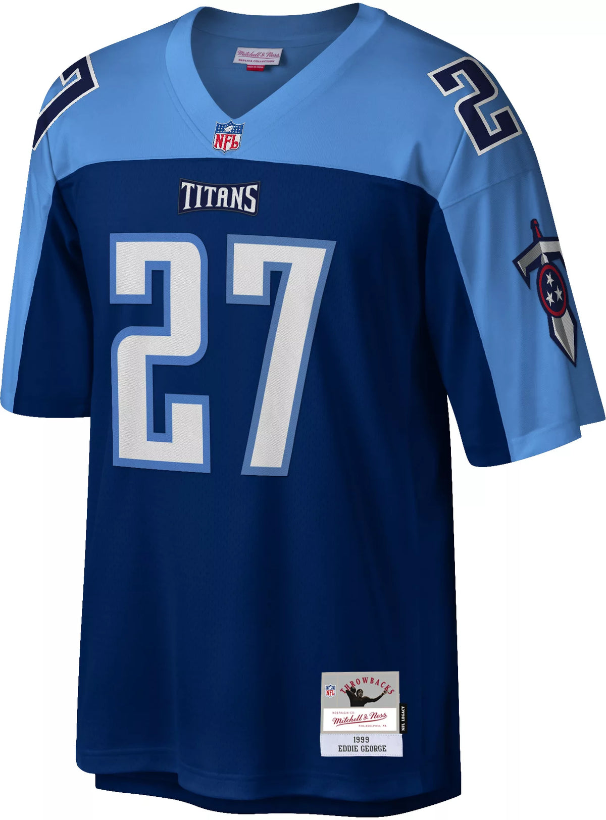 Mitchell & Ness Men's Tennessee Titans Eddie George #27 1999 Navy Throwback Jersey