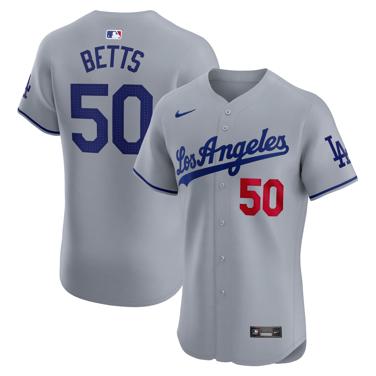 Mookie Betts Los Angeles Dodgers Nike Road Elite Player Jersey Gray