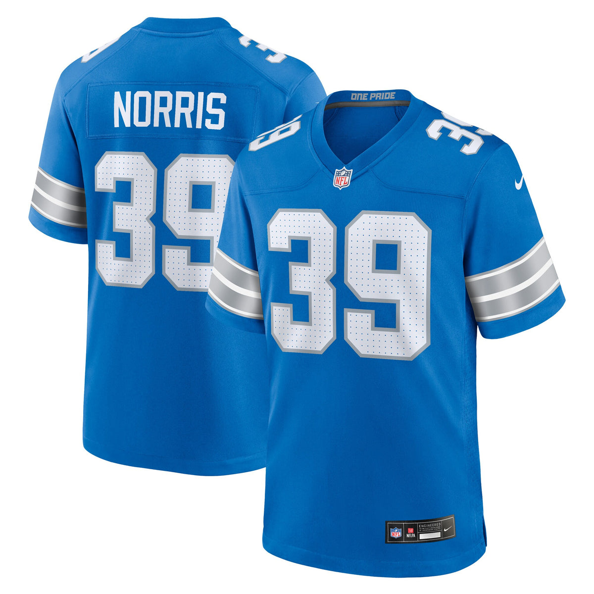 Morice Norris Detroit Lions Nike Game Jersey Blue