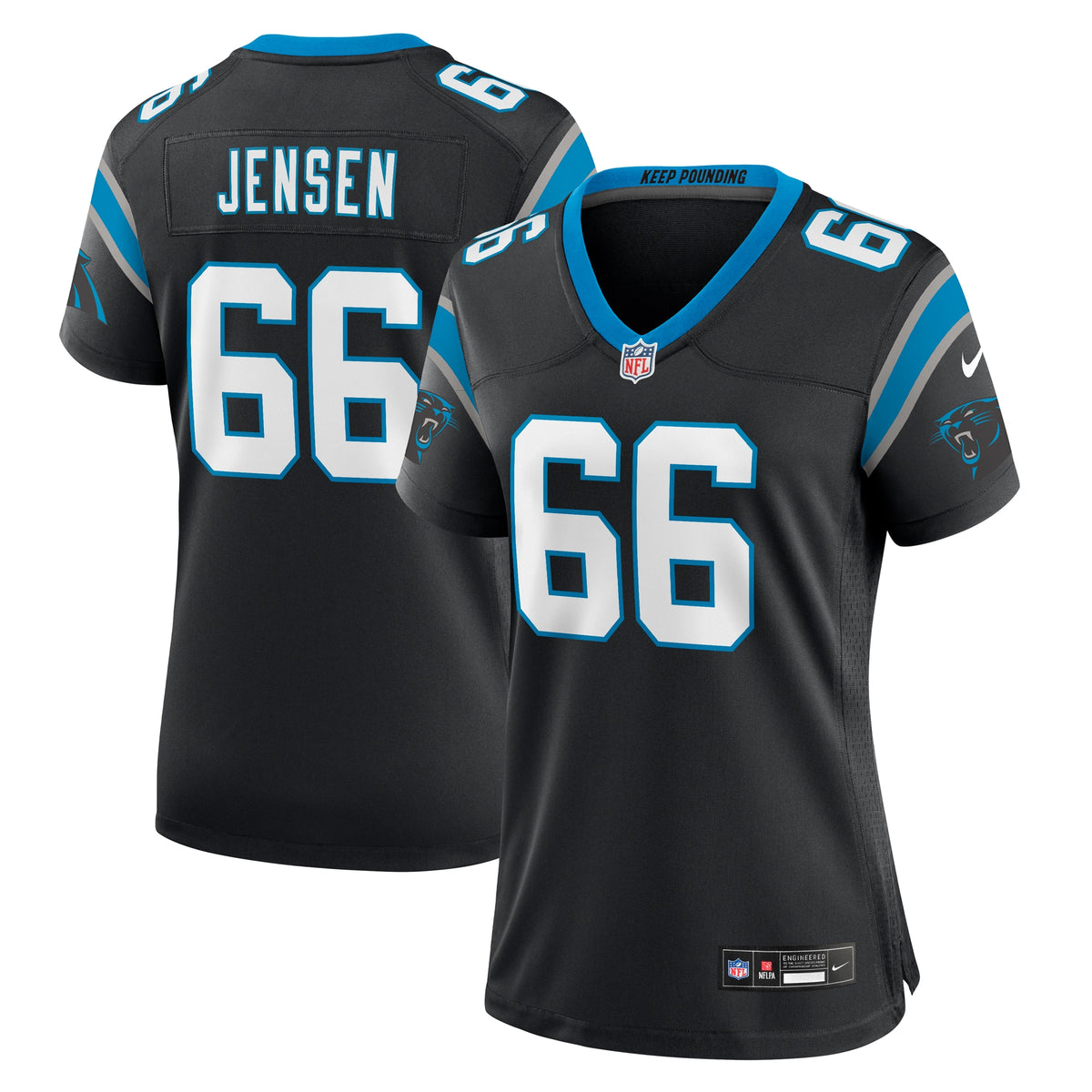 Nash Jensen Carolina Panthers Nike Women's Team Game Jersey Black