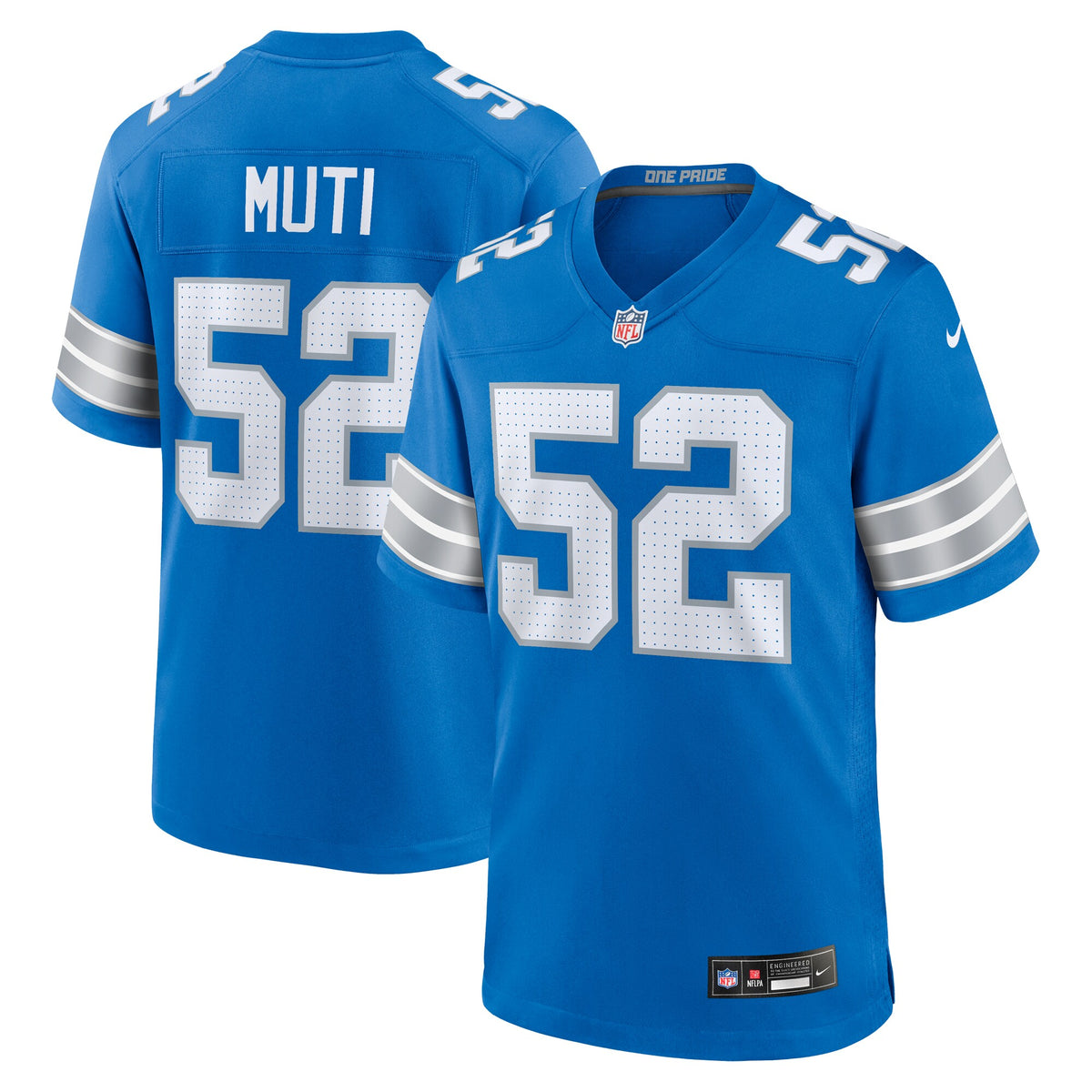 Netane Muti Detroit Lions Nike Game Jersey Blue