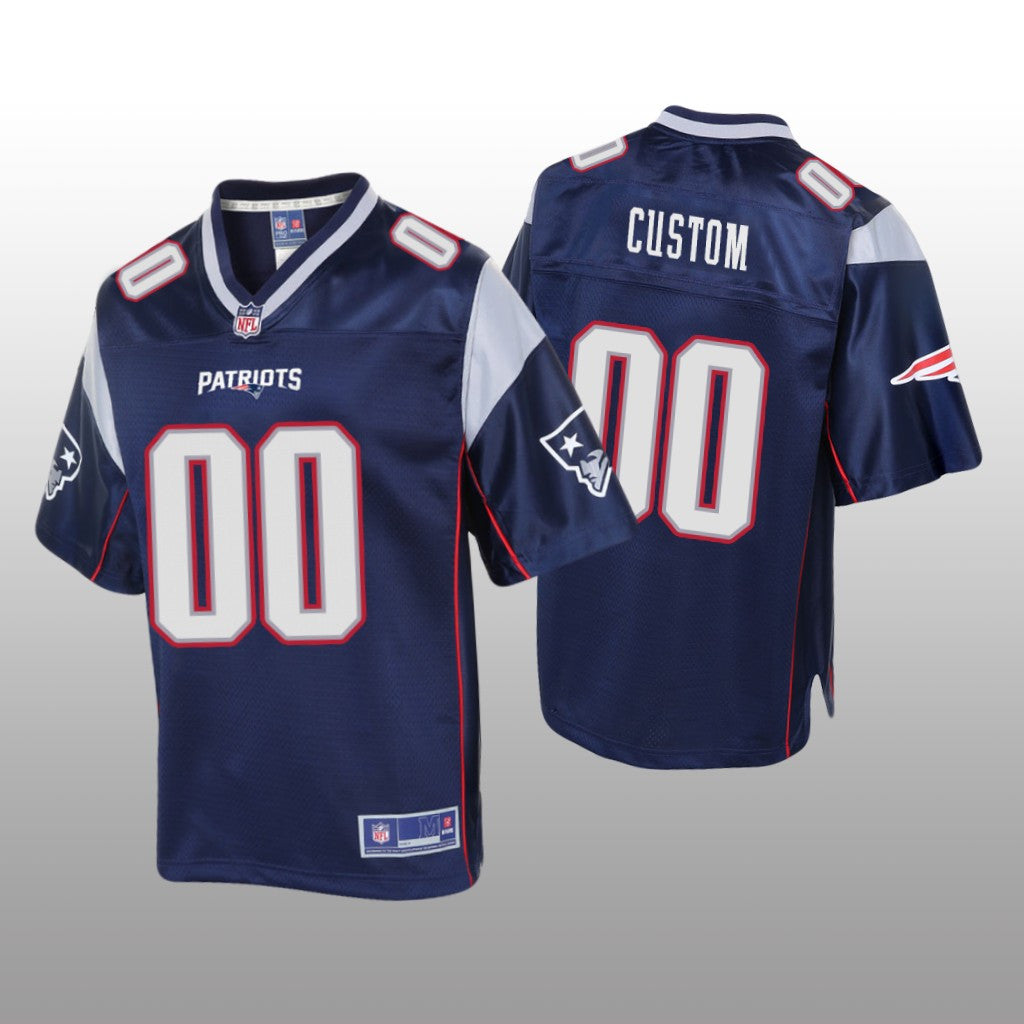 New England Patriots #00 Navy Custom Pro Line Jersey Youth