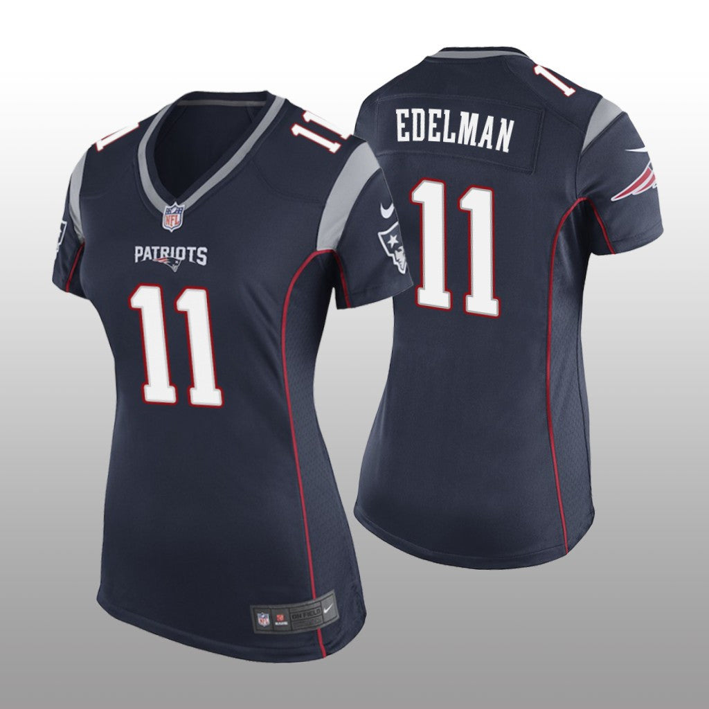 New England Patriots #11 Navy Julian Edelman Game Jersey Women's