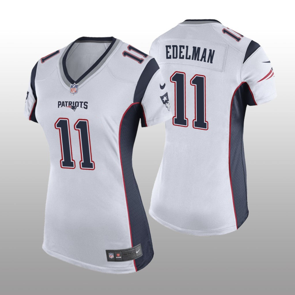 New England Patriots #11 White Julian Edelman Game Jersey Women's