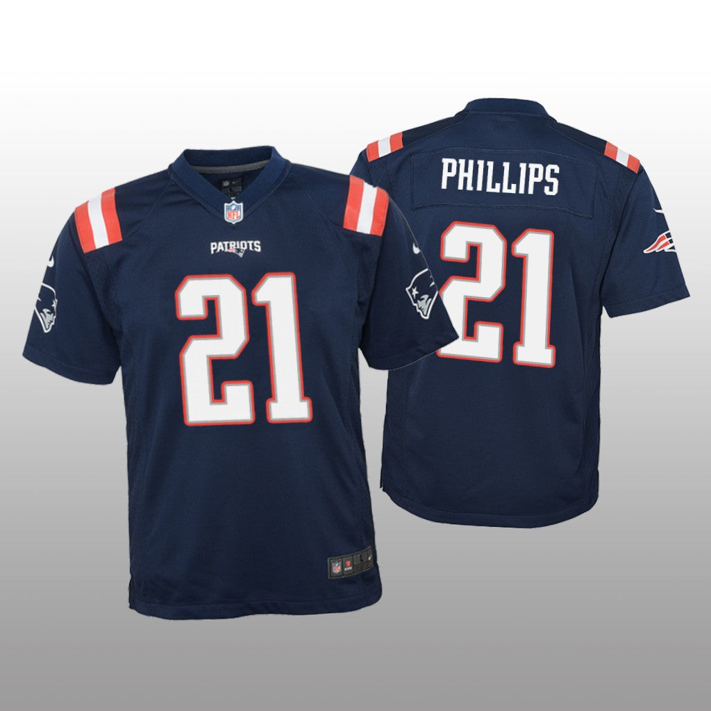 New England Patriots Adrian Phillips Navy Jersey Color Rush Game Youth