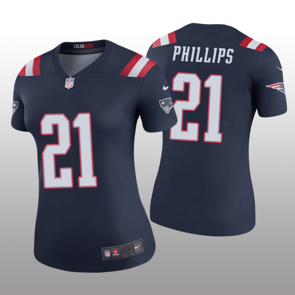 New England Patriots Adrian Phillips Navy Jersey Color Rush Legend Women's