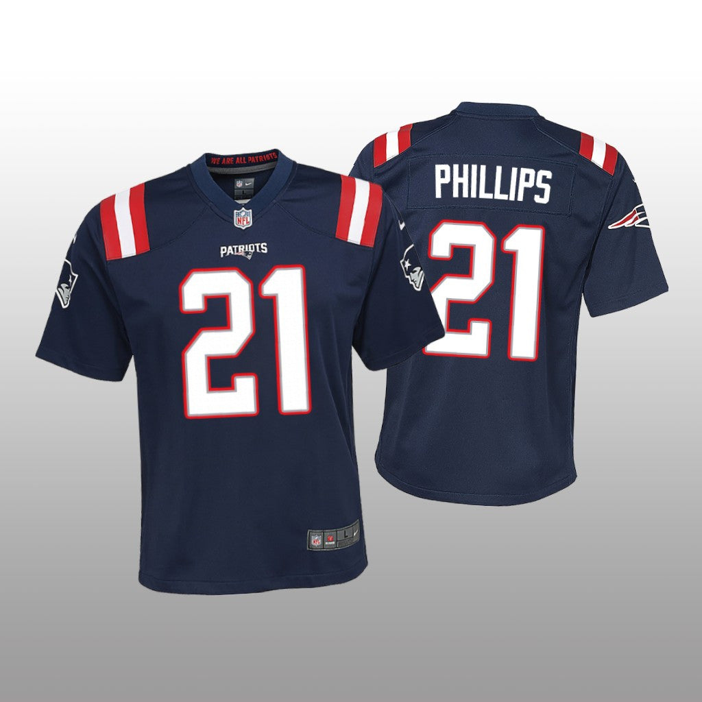 New England Patriots Adrian Phillips Navy Jersey Game Youth