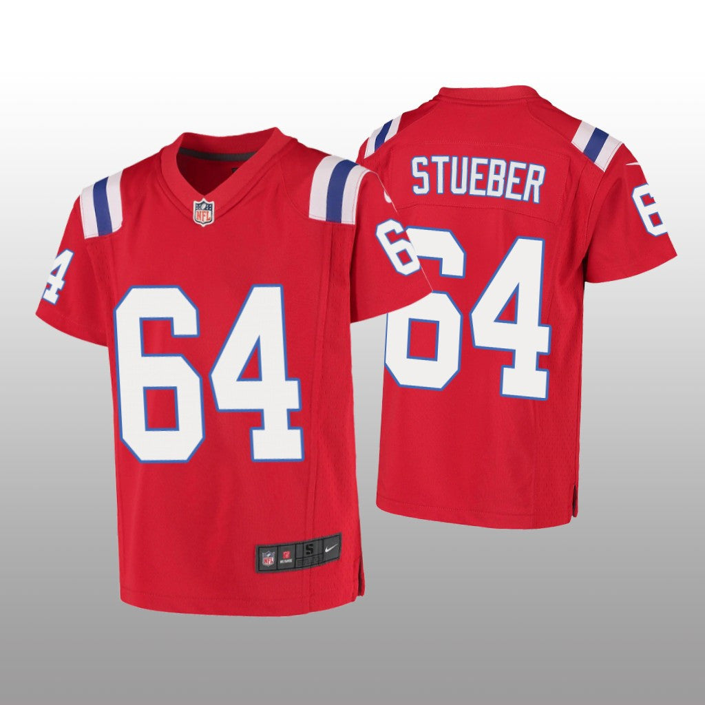 New England Patriots Andrew Stueber Red Jersey Game Youth