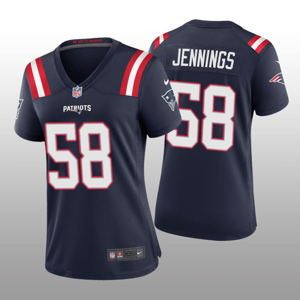 New England Patriots Anfernee Jennings Navy Jersey Game Women's