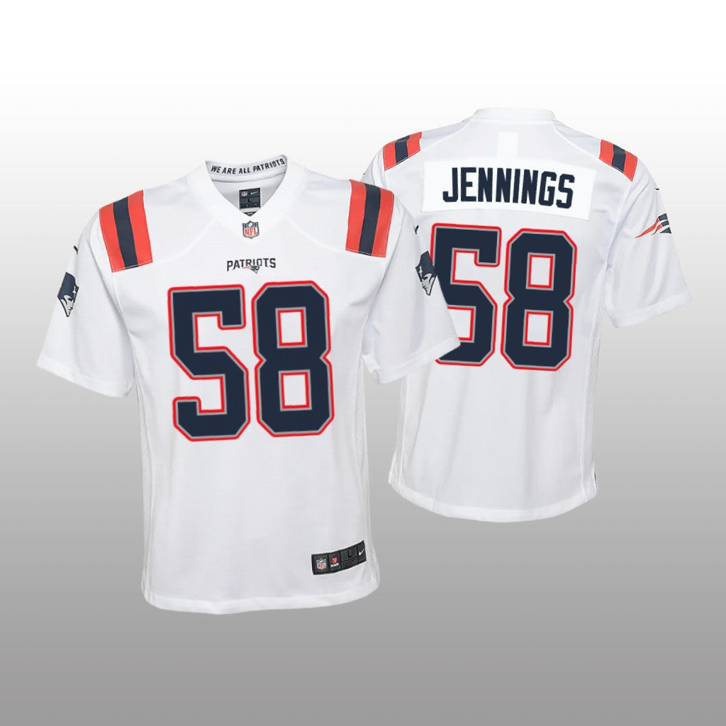 New England Patriots Anfernee Jennings White Jersey Game Youth