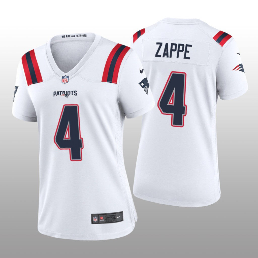 New England Patriots Bailey Zappe White Jersey Game Women's