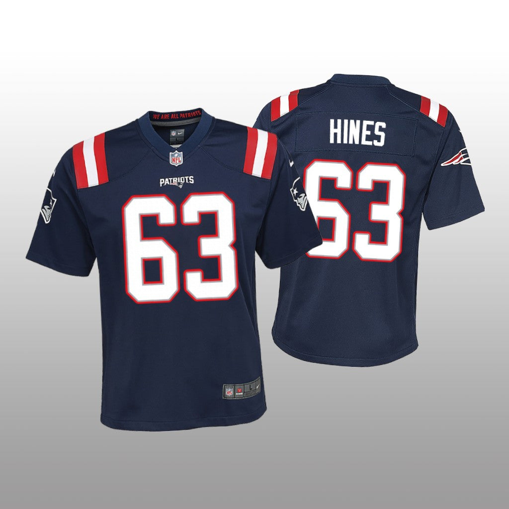 New England Patriots Chasen Hines Navy Jersey Game Youth