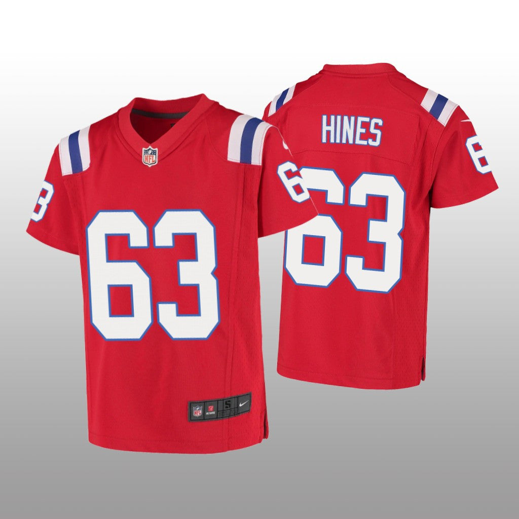 New England Patriots Chasen Hines Red Jersey Game Youth