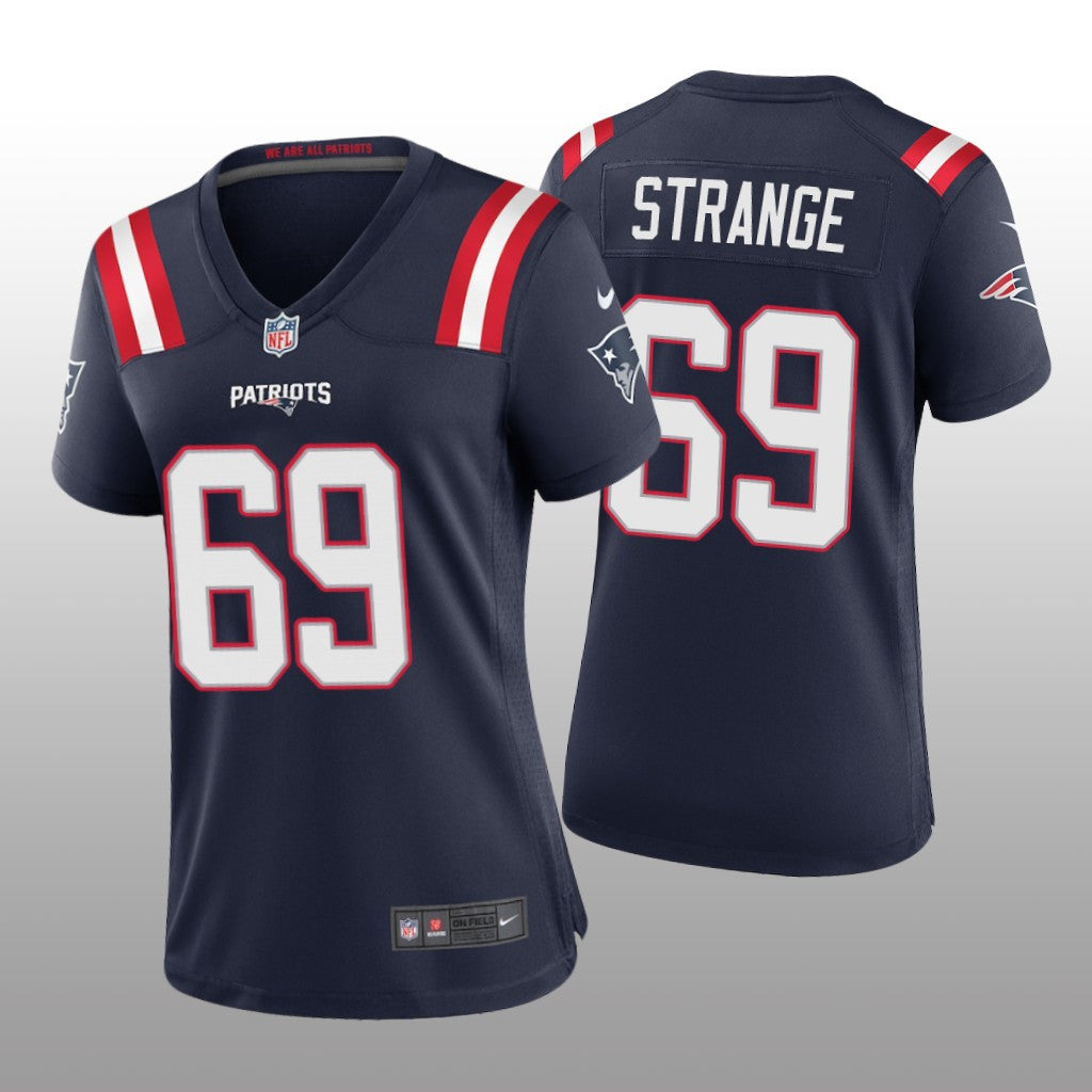 New England Patriots Cole Strange Navy Jersey Game Women's