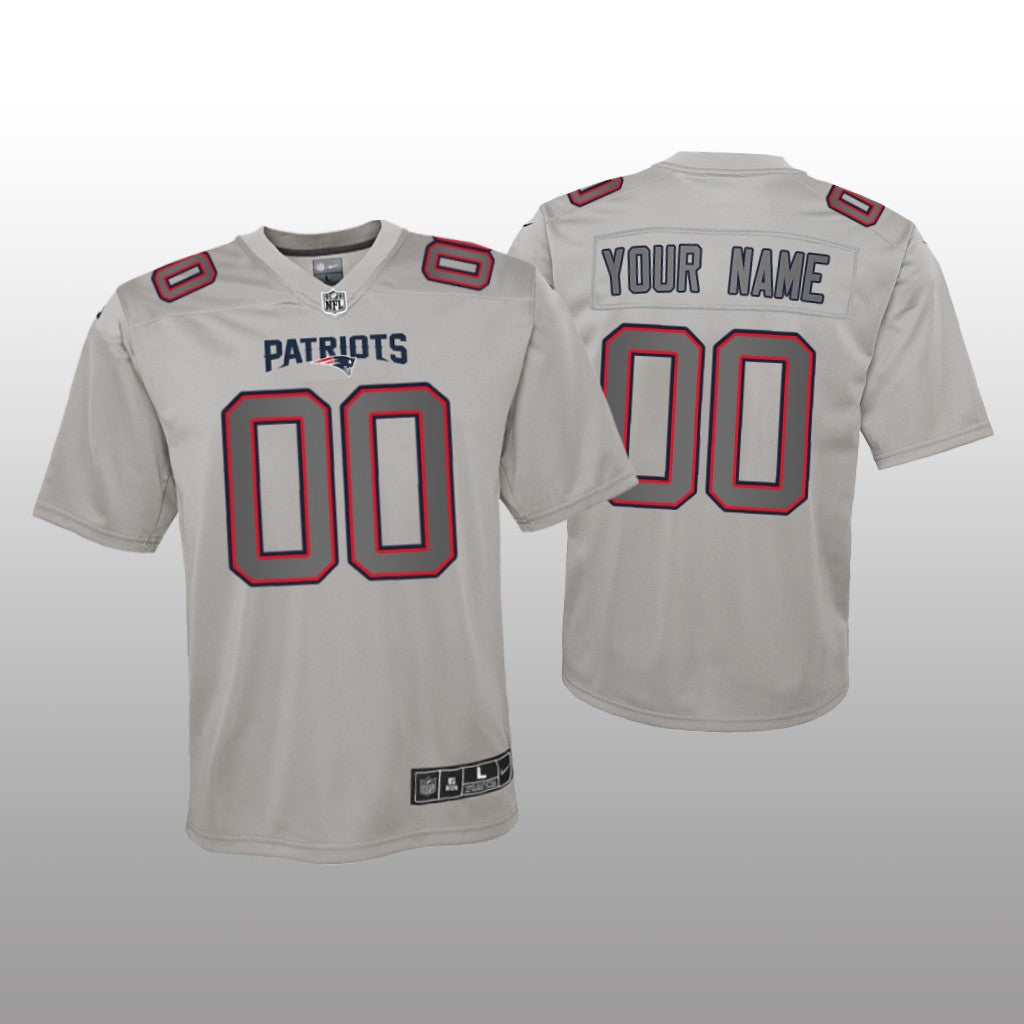 New England Patriots Custom Gray Jersey Atmosphere Fashion Game Youth