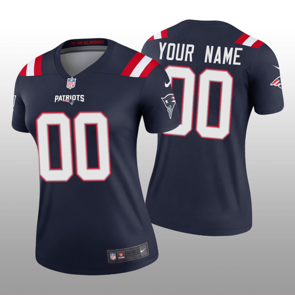 New England Patriots Custom White Jersey Legend Women's