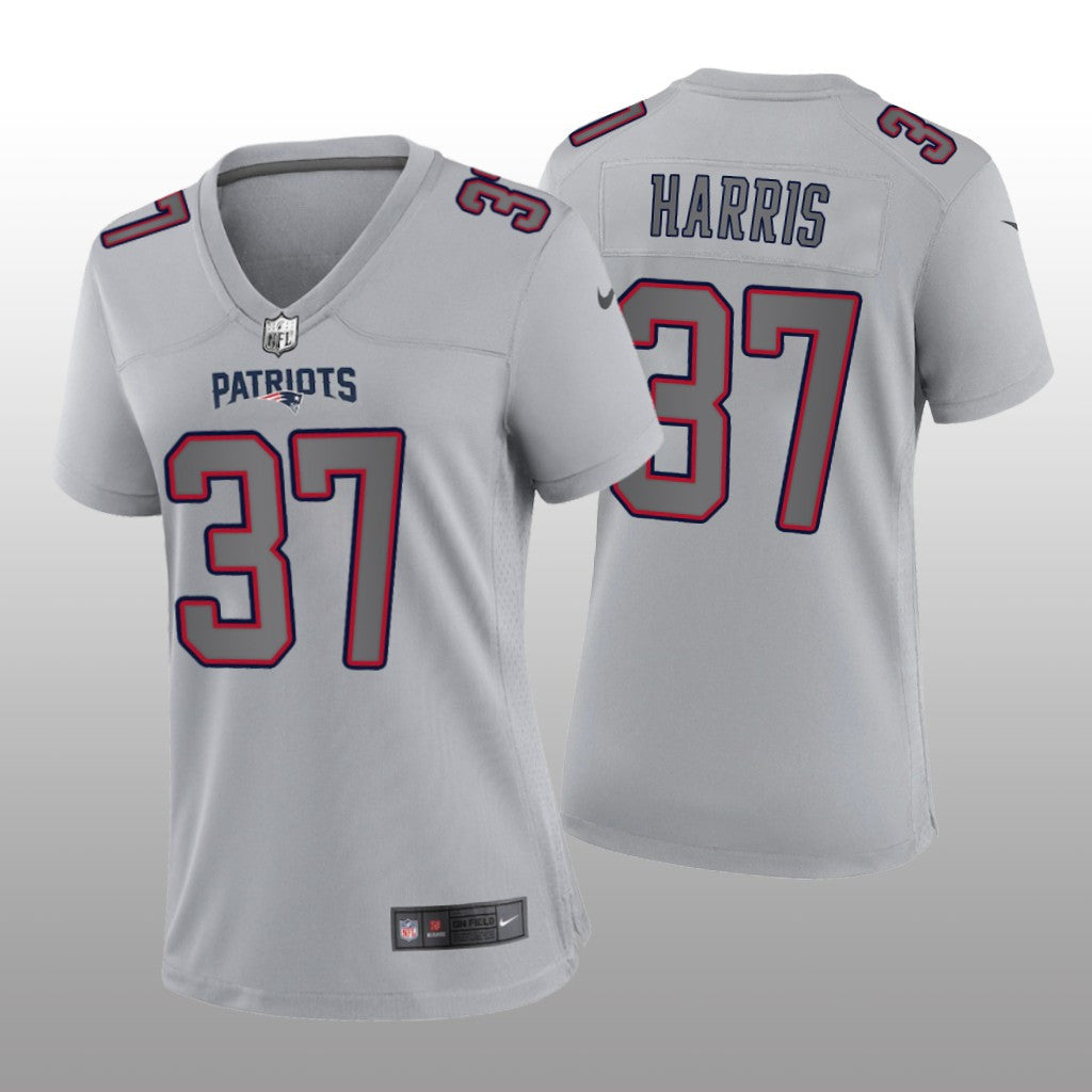New England Patriots Damien Harris Gray Jersey Atmosphere Fashion Game Women's