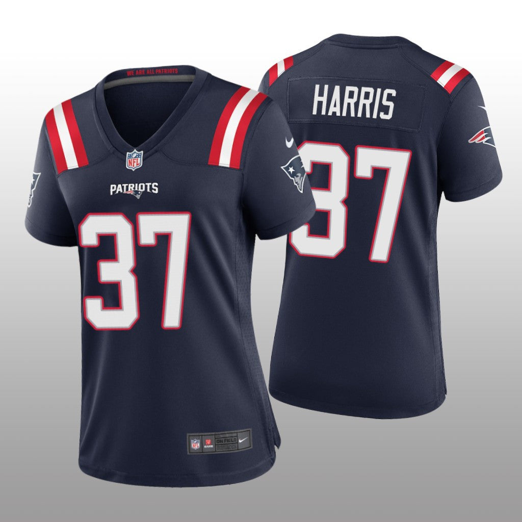 New England Patriots Damien Harris Navy Jersey Game Women's