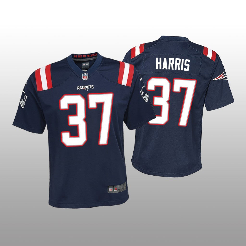 New England Patriots Damien Harris Navy Jersey Game Youth