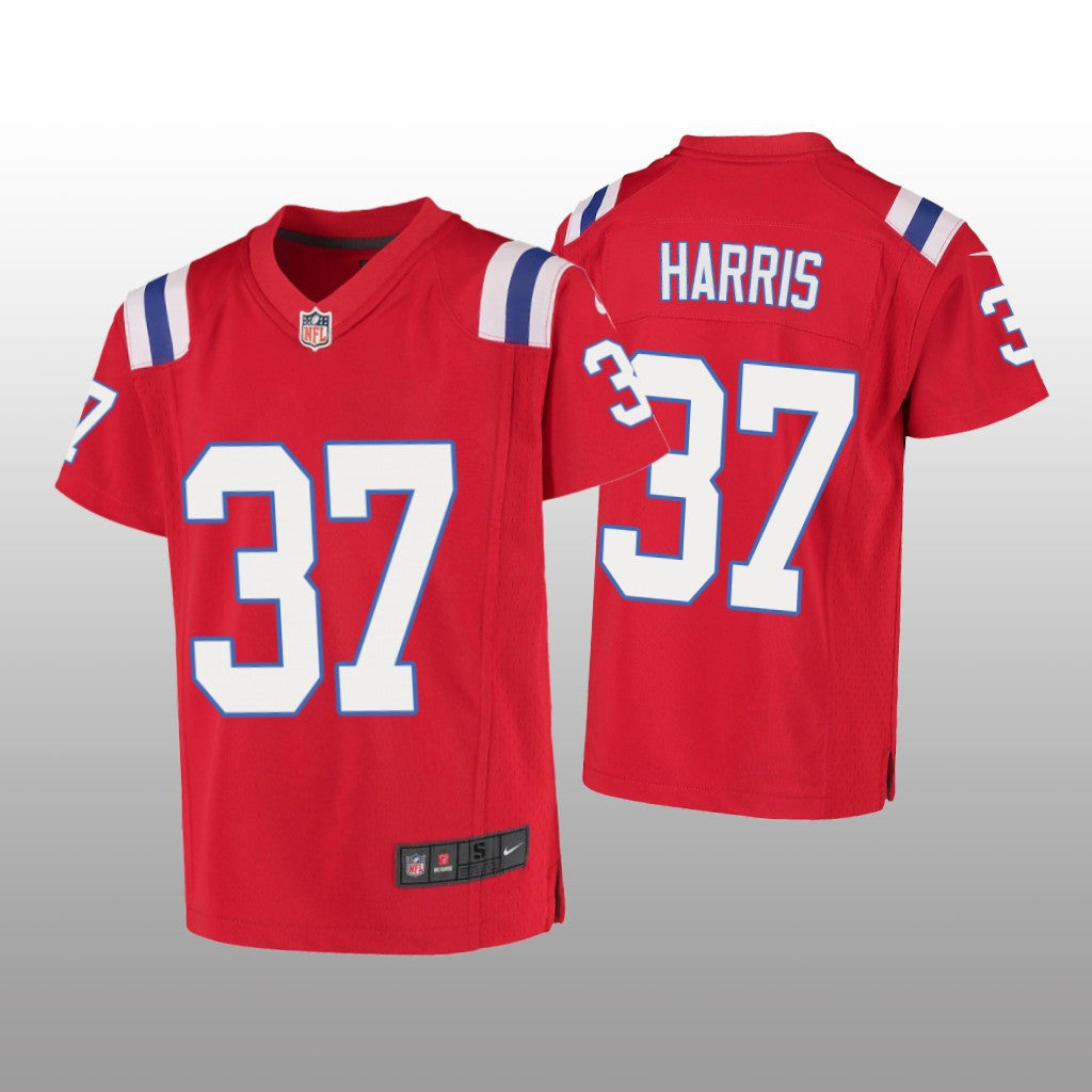 New England Patriots Damien Harris Red Jersey Game Youth