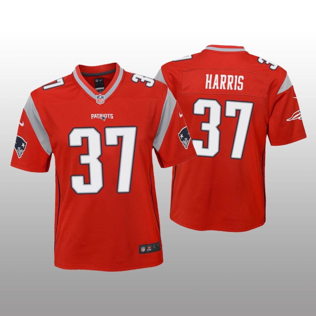 New England Patriots Damien Harris Red Jersey Inverted Game Youth