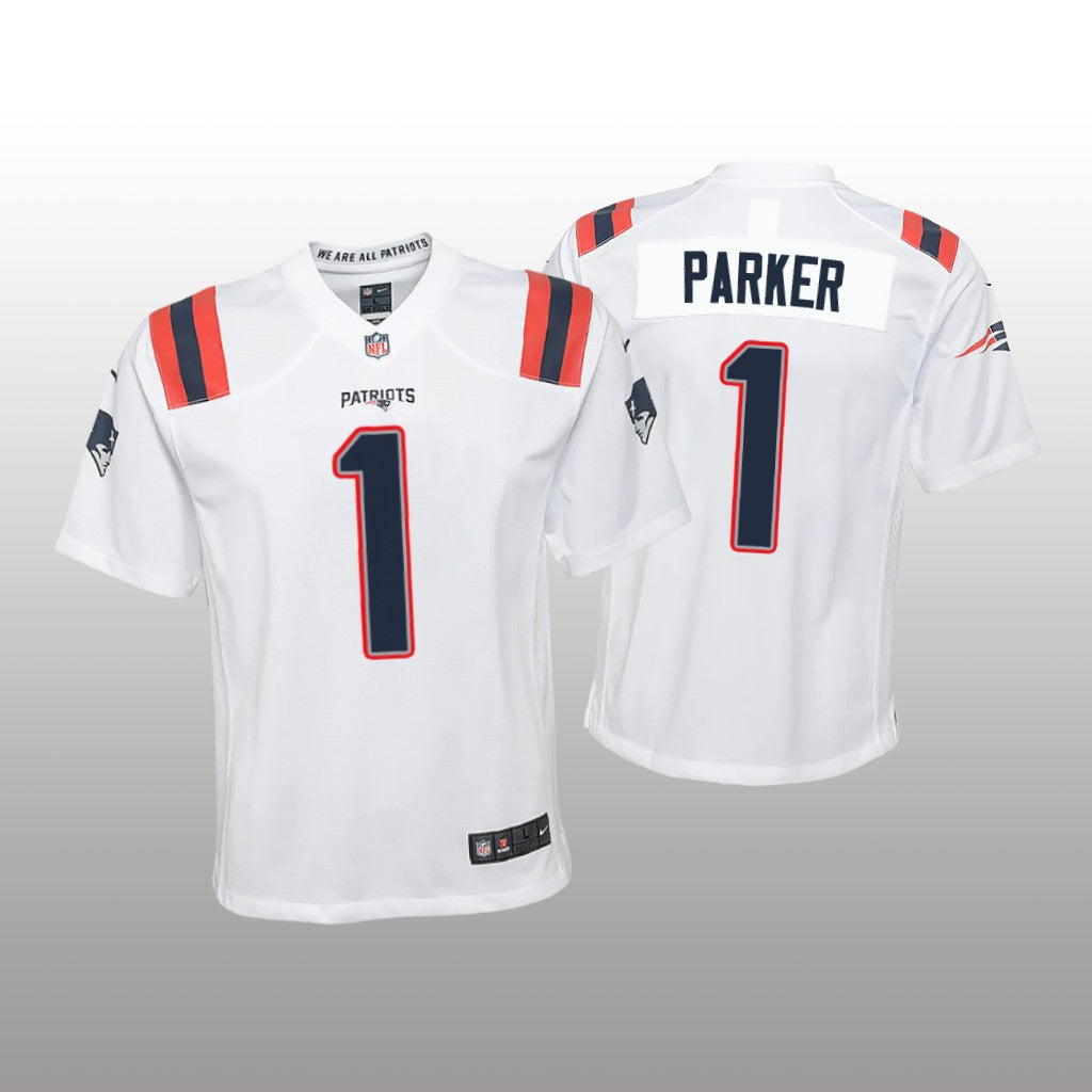 New England Patriots DeVante Parker White Jersey Game Youth