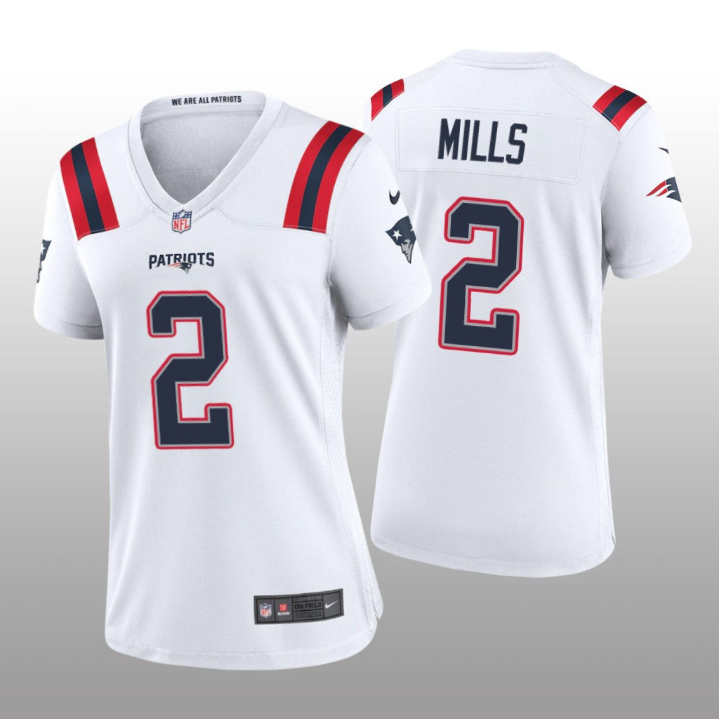 New England Patriots Jalen Mills White Jersey Game Women's