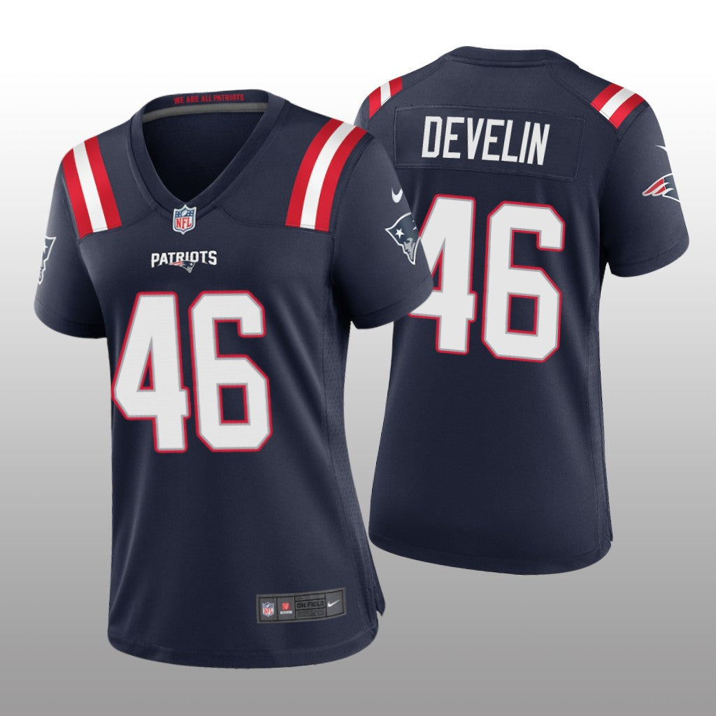 New England Patriots James Develin Navy Jersey Game Women's