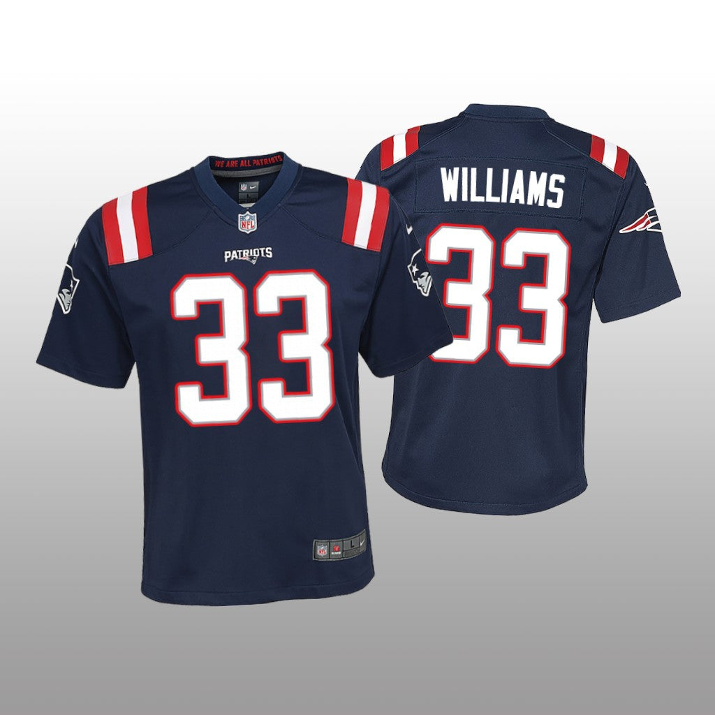 New England Patriots Joejuan Williams Navy Jersey Game Youth