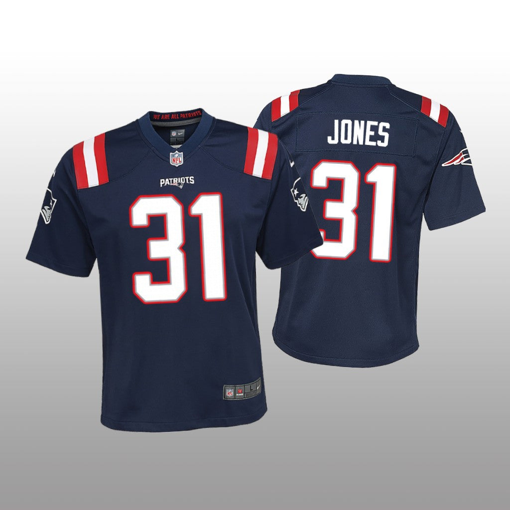 New England Patriots Jonathan Jones Navy Jersey Game Youth
