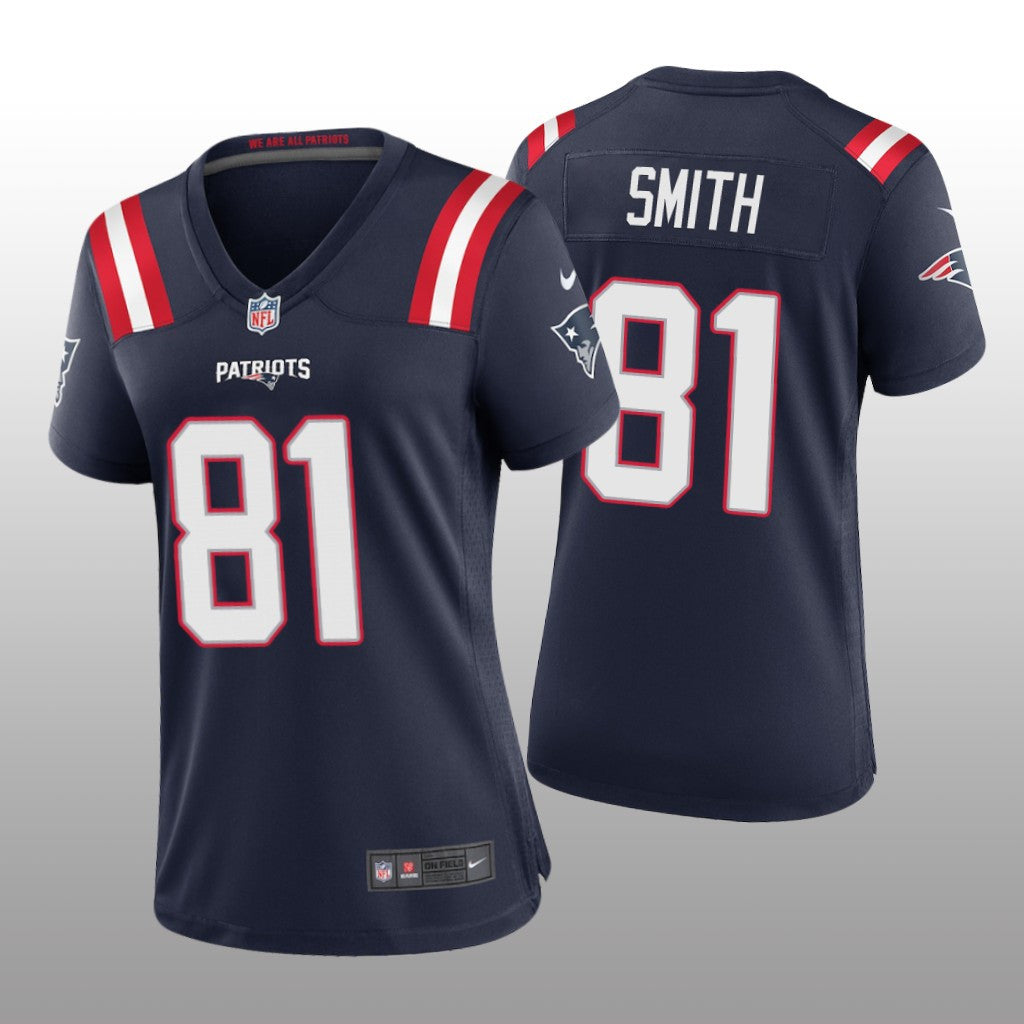 New England Patriots Jonnu Smith Navy Jersey Game Women's