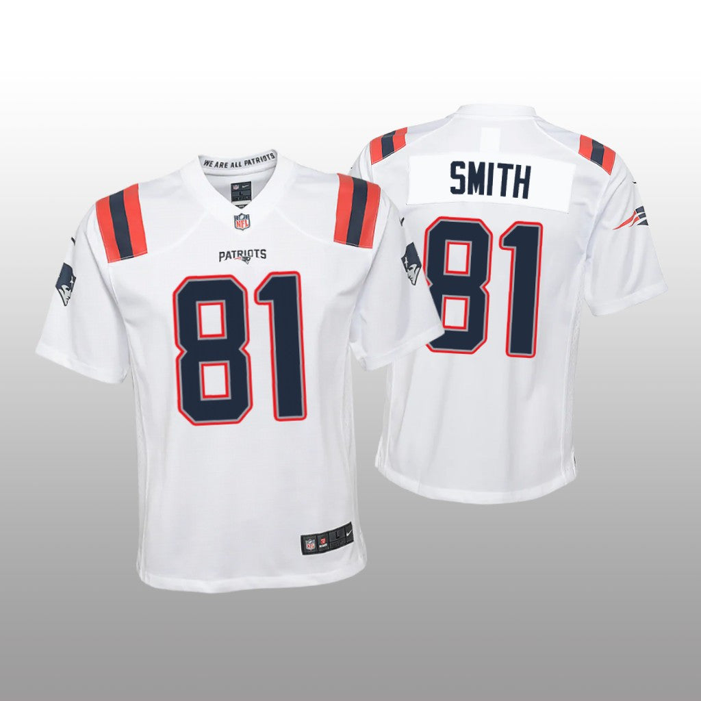 New England Patriots Jonnu Smith White Jersey Game Youth