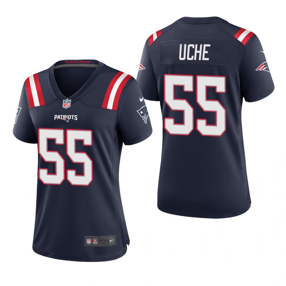 New England Patriots Josh Uche Navy Jersey Game Women's