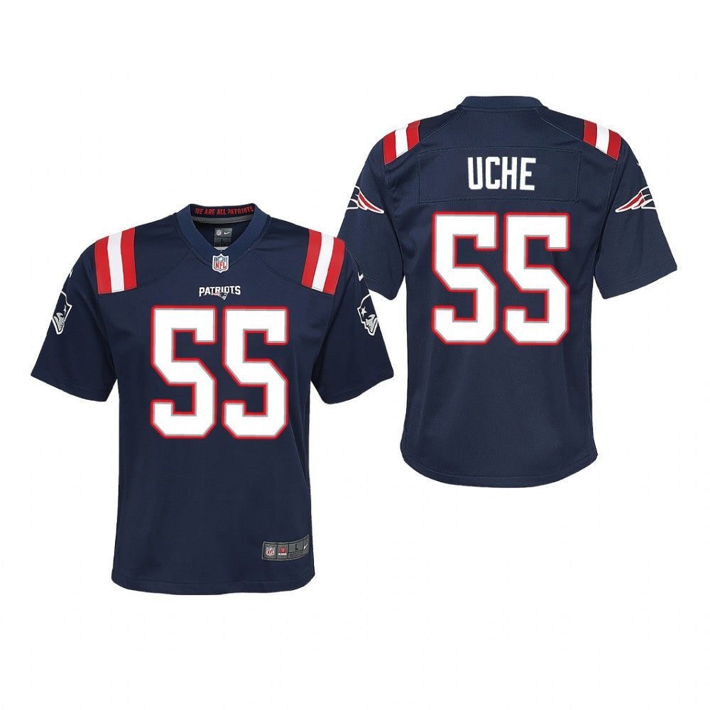 New England Patriots Josh Uche Navy Jersey Game Youth